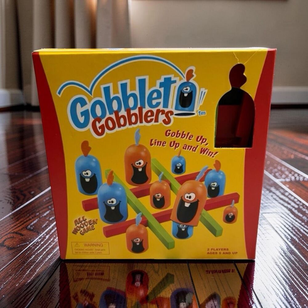 2008 All Wooden Blue Orange Gobblet Gobblers Board Game Standard COMPLETE
